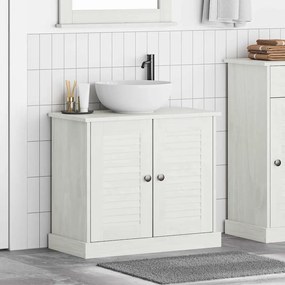 vidaXL Νιπτήρας Λευκό αντικέ 67.5 x 34 x 59 εκ Μασίφ ξύλο πεύκου