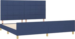 vidaXL Σκελετός Κρεβατιού Χωρίς Στρώμα Μπλε 200x200 εκ.Υφασμάτινο