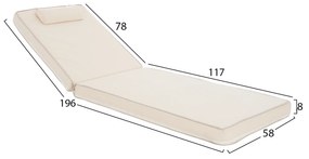 ΜΑΞΙΛΑΡΙ ΞΑΠΛΩΣΤΡΑΣ TEXTILENE SIFNOS ΜΠΕΖ HM11236.60T 196(117+1+78)x58x8 εκ. - HM11236.60T