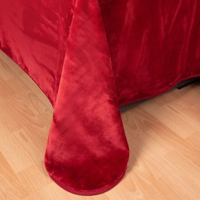 Κουβέρτα Βελουτέ Μονή (160x220) Silk Fashion Velour Κόκκινο