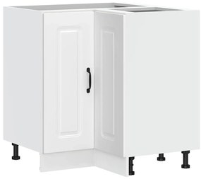 vidaXL Γωνιακό ντουλάπι βάσης κουζίνας Kalmar Λευκό Επεξεργασμένο Ξύλο