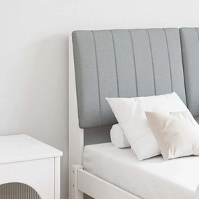 vidaXL Ταπετσαρισμένο κεφαλάρι Ανοιχτό γκρι 120 cm