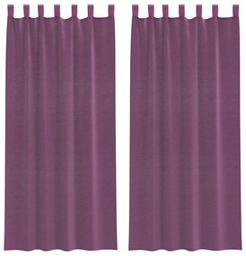 vidaXL Κουρτίνες Voile με βρόχους 2 τεμάχια Μοβ 140x245 εκ.