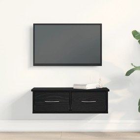 vidaXL Επιτοίχιο Ράφι Συρταριού Μαύρη Δρυς 60x26x18,5εκ Επεξεργασμένο Ξύλο