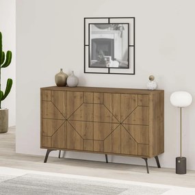 Μπουφές Dune pakoworld σε καρυδί απόχρωση 123x35x77.4εκ (1 τεμάχια)