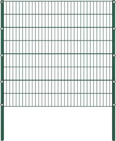 vidaXL Πάνελ Περίφραξης με Στύλους Σιδερένιο Πράσινο 1557,5 x 160 εκ.