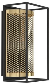 Φωτιστικό Επίτοιχο Eglo 43789 NOHALES Μαύρο Ματ (Black Mat)|Μπρούτζινο (φυσικό) (Brass natural)