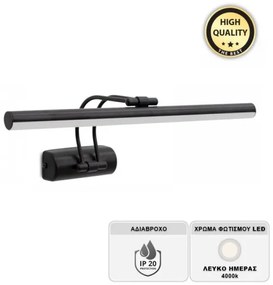 Απλίκα καθρέπτη μπάνιου LED Strop Megapap μεταλλική μαύρο 35εκ. GP030-0139,2-GP030-0139,2-Μαύρο GP030-0139,2