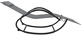 vidaXL Κουνιστές Ξαπλώστρες 2 τεμ. Γκρι από Ατσάλι / Textilene