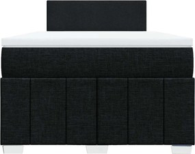 vidaXL Κρεβάτι Boxspring με Στρώμα Μαύρο 120x200 εκ. Υφασμάτινο