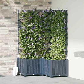 vidaXL Γλάστρα Κήπου με Πέργκολα 3 τεμ Γκρι 80x80x143 εκ