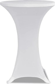 Κάλυμμα Τραπεζιού Stretch 2 τεμ. Λευκό Ø 60 εκ.