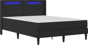 vidaXL Σκελετός κρεβατιού με στρώμα Μαύρο 120 x 200 cm Τεχνητό Δέρμα
