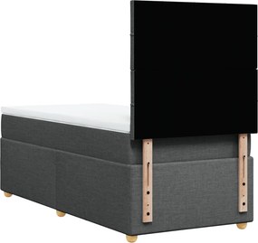 vidaXL Κρεβάτι Boxspring με Στρώμα Σκούρο Γκρι 80x200 εκ. Υφασμάτινο