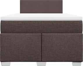 vidaXL Κρεβάτι Boxspring με Στρώμα Σκούρο Καφέ 120x190 εκ Υφασμάτινο