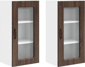 vidaXL Πάνελ πλυντηρίου πιάτων Kalmar 2 pcs Καφέ δρυς
