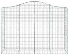 vidaXL Συρματοκιβώτια Τοξωτά 3 τεμ. 200x50x140/160 εκ. Γαλβαν. Ατσάλι