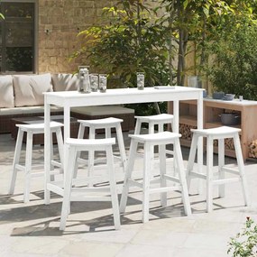 vidaXL Λευκά Σκαμπό Bar  (6 τεμ) σε HDPE