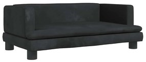 vidaXL Καναπές Παιδικός Μαύρο 80 x 45 x 30 εκ. από Βελούδο