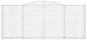 vidaXL Συρματοκιβώτια Τοξωτά 2 τεμ. 400x30x160/180 εκ. Γαλβαν. Ατσάλι
