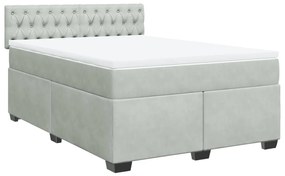 ΚΡΕΒΑΤΙ BOXSPRING ΜΕ ΣΤΡΩΜΑ ΑΝΟΙΧΤΟ ΓΚΡΙ 140X190 ΕΚ. ΒΕΛΟΥΔΙΝΟ 3288612