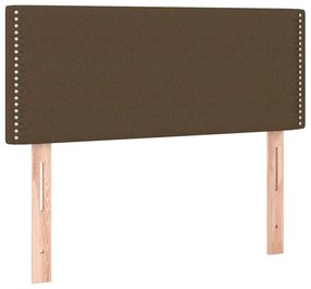 vidaXL Κρεβάτι Boxspring με Στρώμα &amp; LED Σκ.Καφέ 100x200 εκ Υφασμάτινο