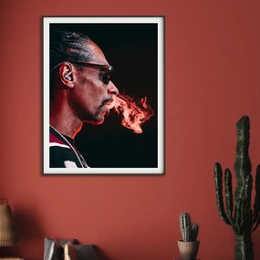 Πόστερ &amp; Κάδρο Snoop Dogg MS018 22x31cm Μαύρο Ξύλινο Κάδρο (με πόστερ)