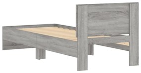 vidaXL Πλαίσιο Κρεβατιού με Κεφαλάρι Γκρι Sonoma 90x190 εκ. Επεξ. Ξύλο