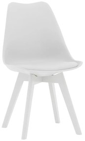 Καρέκλα Gaston pakoworld PP-PU λευκό-πόδι ξύλο λευκό - 029-000205