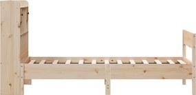 vidaXL Κρεβάτι Βιβλιοθήκη Χωρίς Στρώμα 75x190 εκ Μασίφ Ξύλο Πεύκο