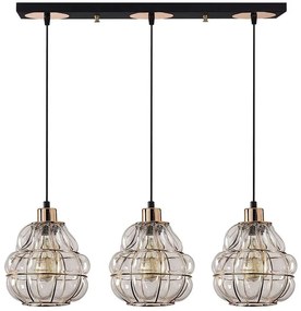 Φωτιστικό Οροφής - Ράγα Safderun 521SHN3334 Φ70x111cm 3xE27 40W Copper-Black Opviq