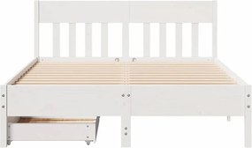 vidaXL Σκελετός Κρεβ. Χωρίς Στρώμα Λευκό 140x200 εκ Μασίφ Πεύκο