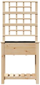 vidaXL Γλάστρα Κήπου με ράφι Μπεζ 71 x 38 x 152 εκ. Στερεό ξύλο έλατου