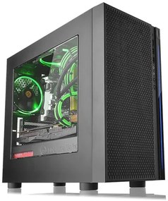 THERMALTAKE PC case micro tower Versa H18, 398x205x439mm, 1x fan, μαύρο