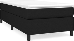vidaXL Κρεβάτι Boxspring με Στρώμα Μαύρο 100 x 200 εκ. Υφασμάτινο