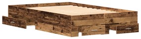 vidaXL Κρεβάτι με Συρτάρια Παλιού Ξύλου 120x190 εκ. Κατασκευασμένη Ξυλεία