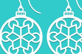 Intra απο ξύλο plywood 3mm-4mm πάχος Χριστουγεννιάτικη μπάλα με κομμένο λέιζερ με νιφάδα χιονιού Δίασταση 3x3 cm INTRAFABR-111678579