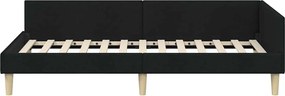 vidaXL Κρεβάτι Γωνίας Μαύρο 90 x 190 cm ύφασμα