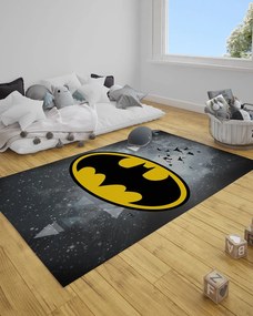 Παιδικό Χαλί Batman Logo Warner Bros σε 2 Διαστάσεις 130x180cm Γκρι