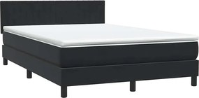 VidaXL Κρεβάτι Boxspring με Στρώμα & LED Μαύρο 160x210 εκ. Βελούδινο