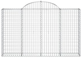 Συρματοκιβώτια Τοξωτά 5 τεμ. 200x30x120/140 εκ. Γαλβαν. Ατσάλι - Ασήμι