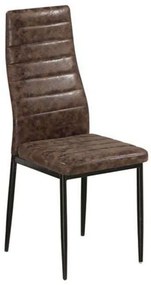 Καρέκλα Jetta ΕΜ966Β,196 Brown-Black Σετ 6τμχ Wood, Fabric