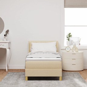 vidaXL Κρεβάτι Box Spring με Στρώμα, Κρεμ, 80 x 200 cm Ύφασμα