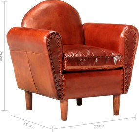vidaXL Πολυθρόνα Μπάρελ Καφέ 77 x 65 x 79 εκ. από Γνήσιο Δέρμα