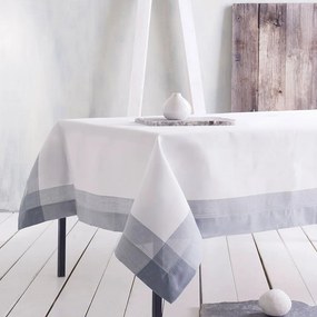 Τραπεζομάντηλο Livia White-Grey Ρυθμός 140 X140 140x140cm Linen-Polyester