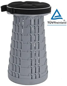 POWERTECH πτυσσόμενο καρεκλάκι HUH-0236 με μαξιλάρι, αντοχή έως 250kg, 25.5x45cm, γκρι