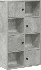 vidaXL Βιβλιοθήκη Γκρι Σκυροδέματος 60x24x101,5 εκ. Επεξεργ. Ξύλο