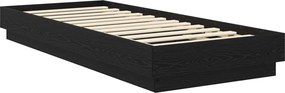 vidaXL Κρεβάτι δαπέδου Μαύρη Δρυς 80 x 200 cm Επεξεργασμένο Ξύλο