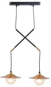 Φωτιστικό Οροφής HL4312P46BB 2ΧG9 47X20ΧΗ128 Brass-Black Aca Decor Metal, Glass