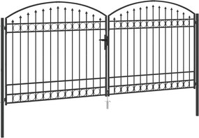 vidaXL Πύλη Φράχτη ASSEN 401 x 224,5 εκ. Ατσάλι Γκρι Κλειδώσιμο